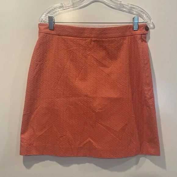 Brooks Brothers Red Fleece Orange Textured Cotton Blend Skirt Womens 10 (1467) - Picture 1 of 5